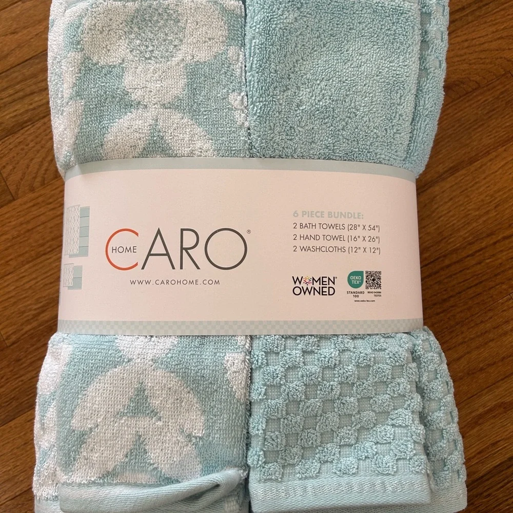 Caro Home 6-Piece Bath Towel Set - Light Blue